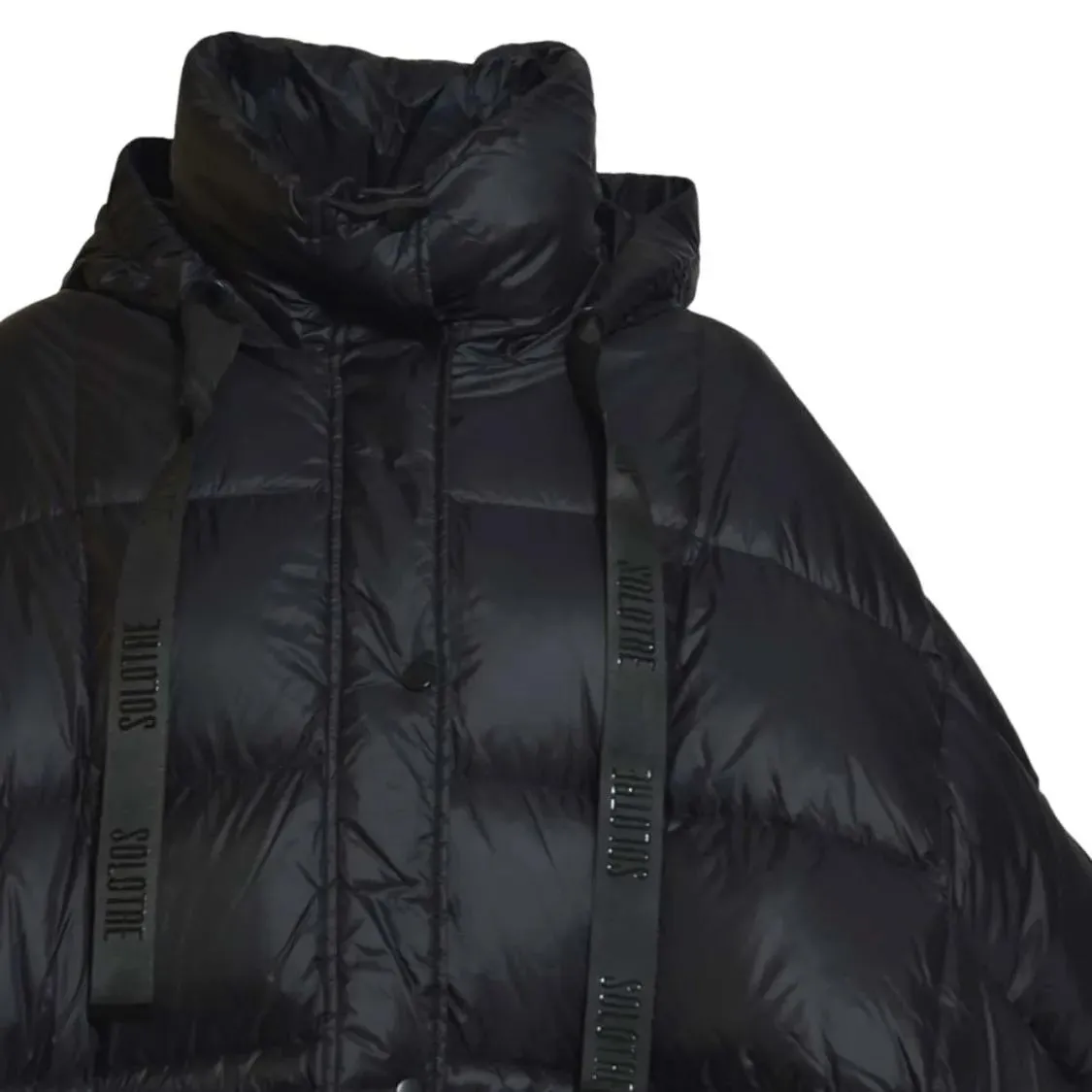 Solotre - Tailored Black Coat With Traditional Collar And Mi - Größe 40 - schwarz – Bild 2