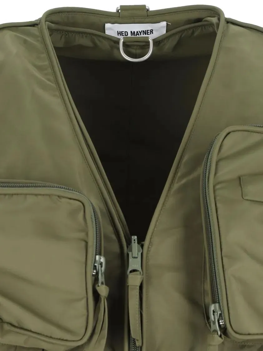 Hed Mayner - Sleeveless Utility Jacket With Front Zip - Größe XS - grün – Bild 3