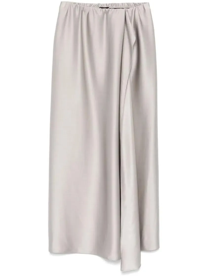 Giorgio Armani - Light Grey Skirt With Ruffled Detailing And Side S - Größe 44 - grau Giorgio Armani - Light Grey Skirt With Ruffled Detailing And Side S - Größe 44 - grau