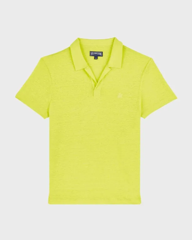 Vilebrequin - Einfarbiges Polohemd Aus Leinenjersey Für Herren - Polohemd - Pyramid - Grün - Größe M Vilebrequin - Einfarbiges Polohemd Aus Leinenjersey Für Herren - Polohemd - Pyramid - Grün - Größe M