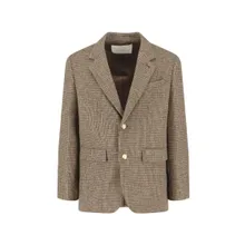 Dunst - Single-Breasted Wool Blend Blazer – Brown - Größe S - braun Dunst - Single-Breasted Wool Blend Blazer – Brown - Größe S - braun