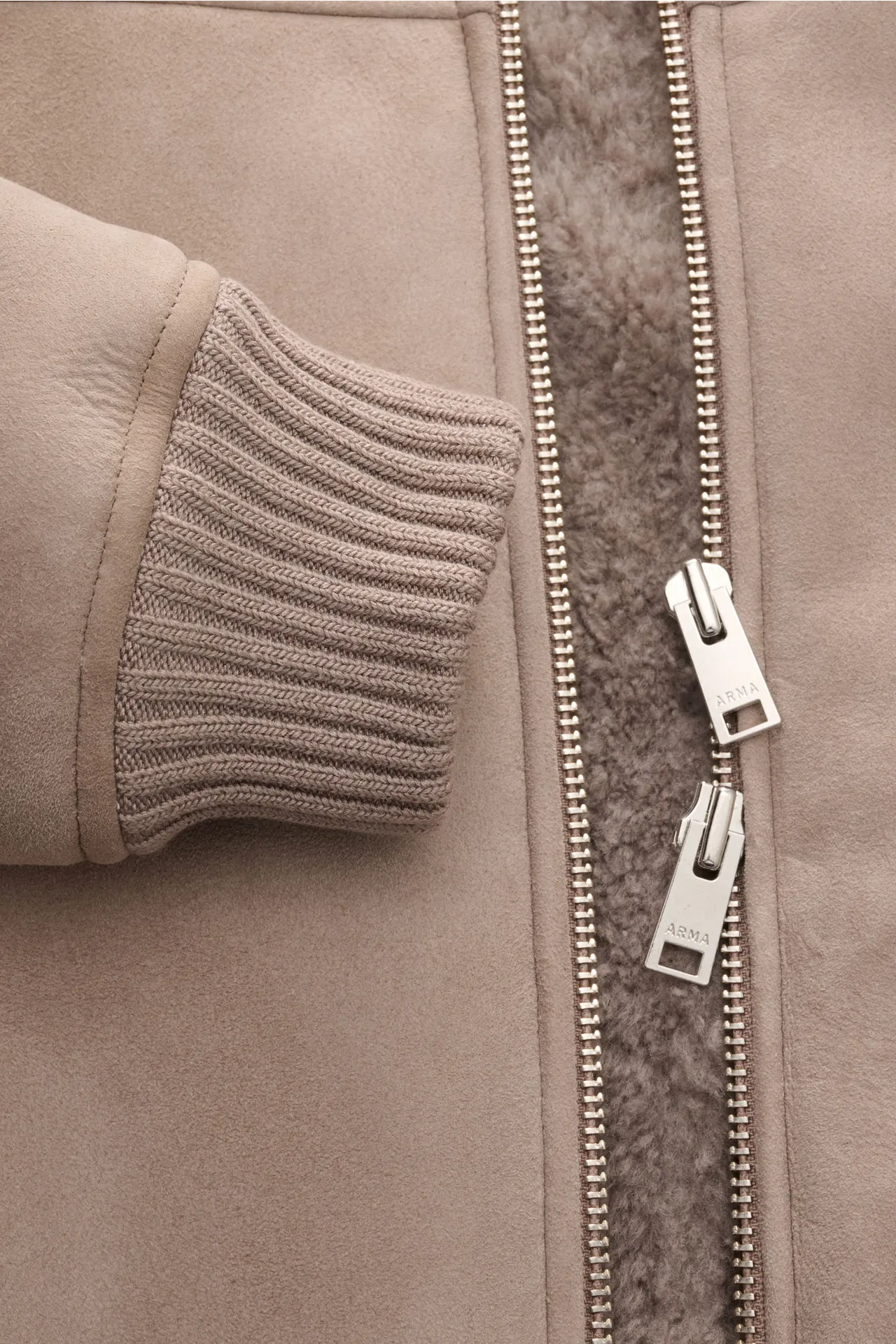 Arma - Herren - Lammfellblouson 'Gillo' taupe – Bild 4