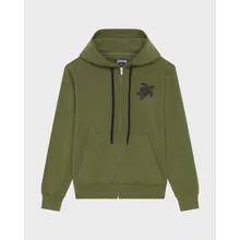 Vilebrequin - Baumwoll-cardigan Mit Durchgehendem Reißverschluss Und Großer Schildkrötenstickerei Für Herren - Sweatshirt - Malanti - Grün - Größe XL Vilebrequin - Baumwoll-cardigan Mit Durchgehendem Reißverschluss Und Großer Schildkrötenstickerei Für Herren - Sweatshirt - Malanti - Grün - Größe XL