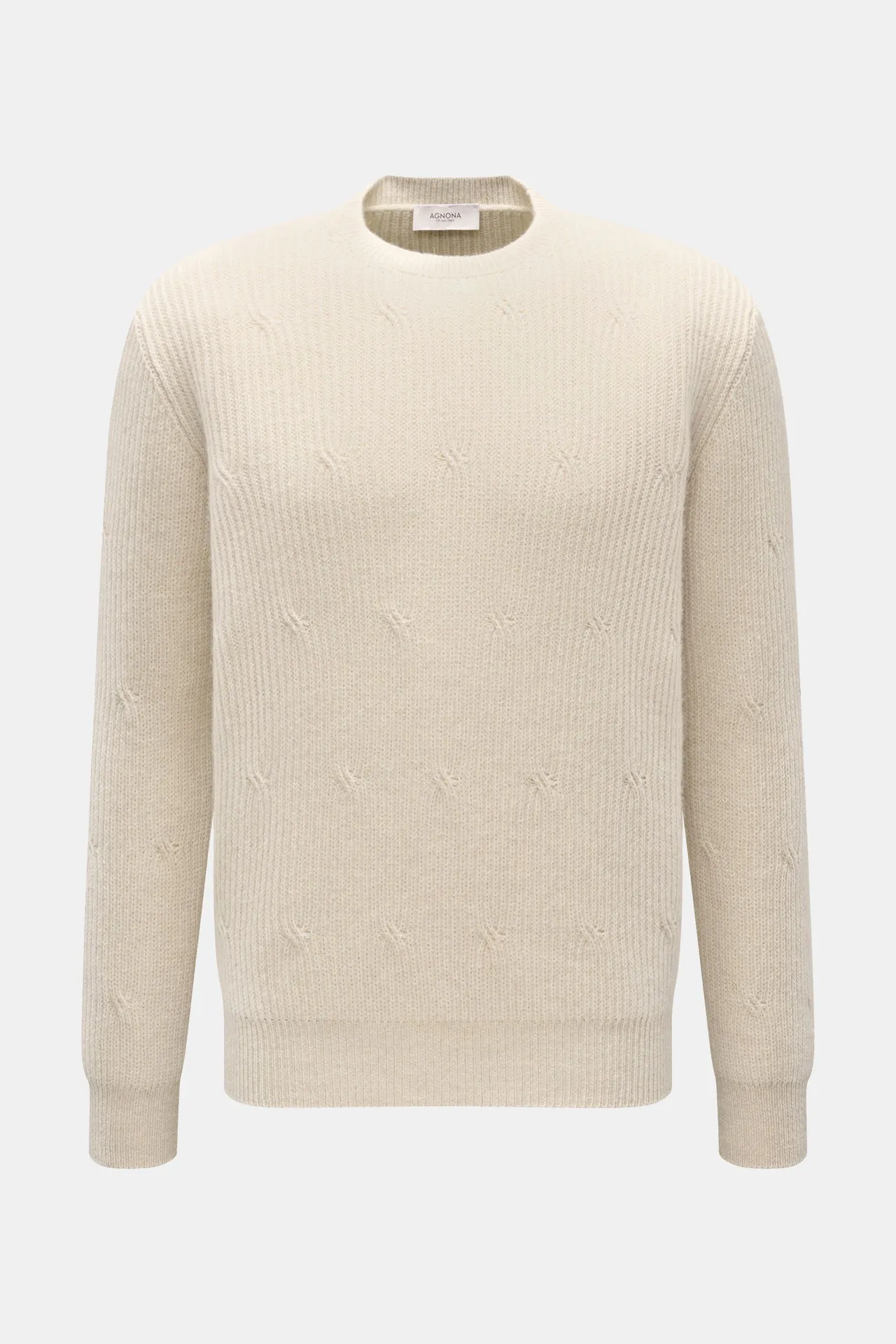 Agnona - Herren - Rundhalspullover creme Agnona - Herren - Rundhalspullover creme