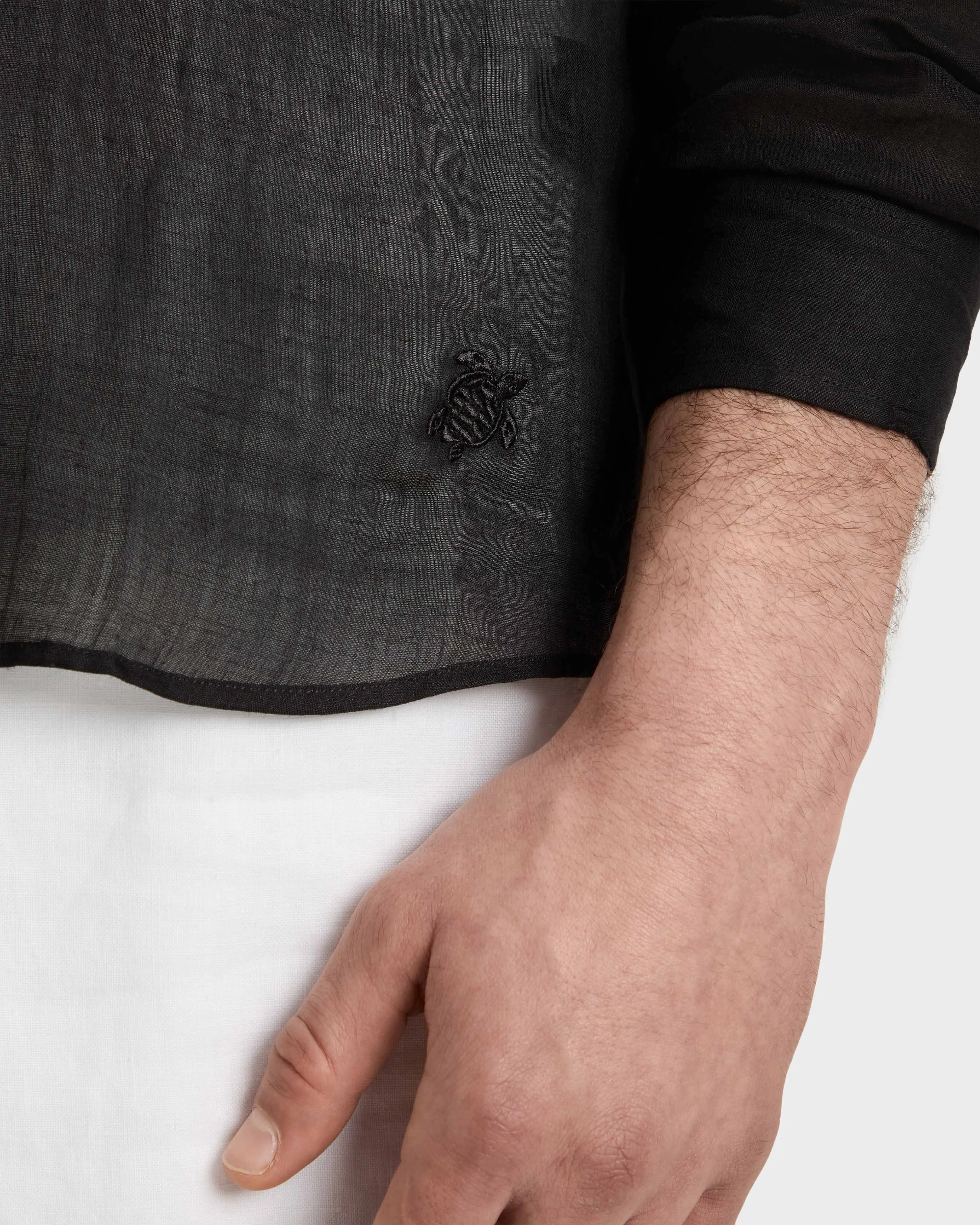 Vilebrequin - Solid Hemd Aus Ramie Für Herren - Hemd - Caracal - Schwarz - Größe XXL – Bild 5