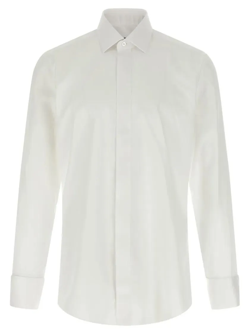 Barba - Cotton Poplin Shirt With Concealed Button Front An - Größe 39 - weiß Barba - Cotton Poplin Shirt With Concealed Button Front An - Größe 39 - weiß