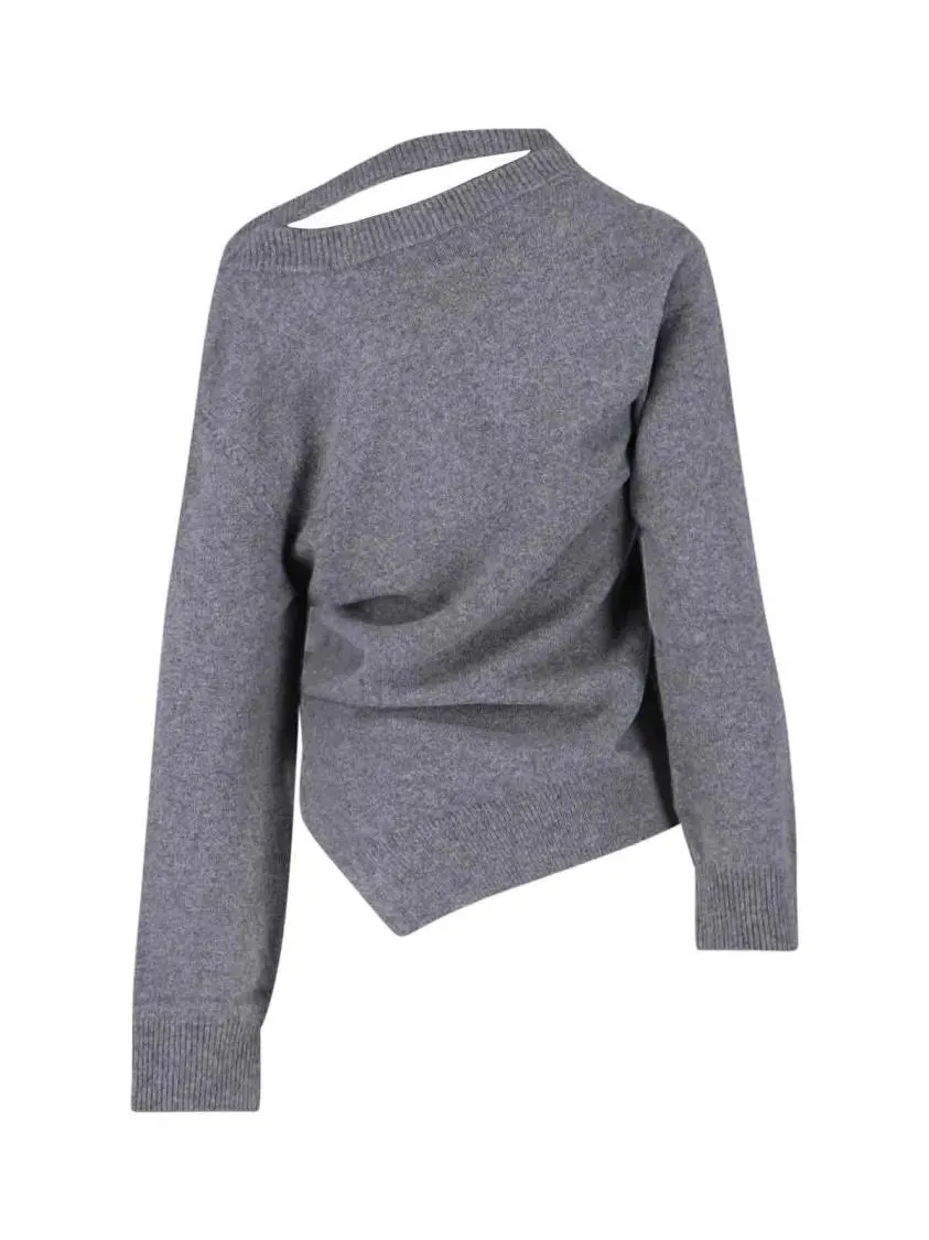 Róhe - Asymmetrical Grey Wool And Cashmere Sweater - Größe 38 - grau – Bild 2