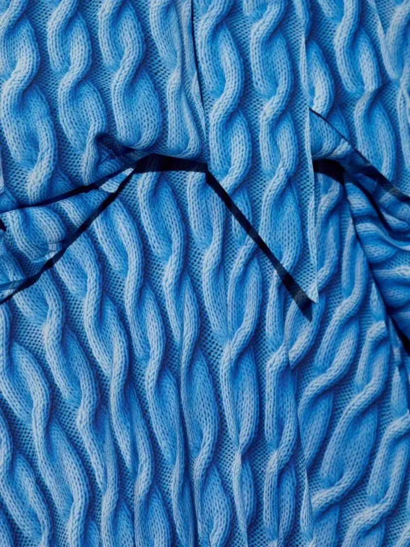 Balenciaga - Wave Pattern Print Dress - Größe 36 - blau – Bild 2