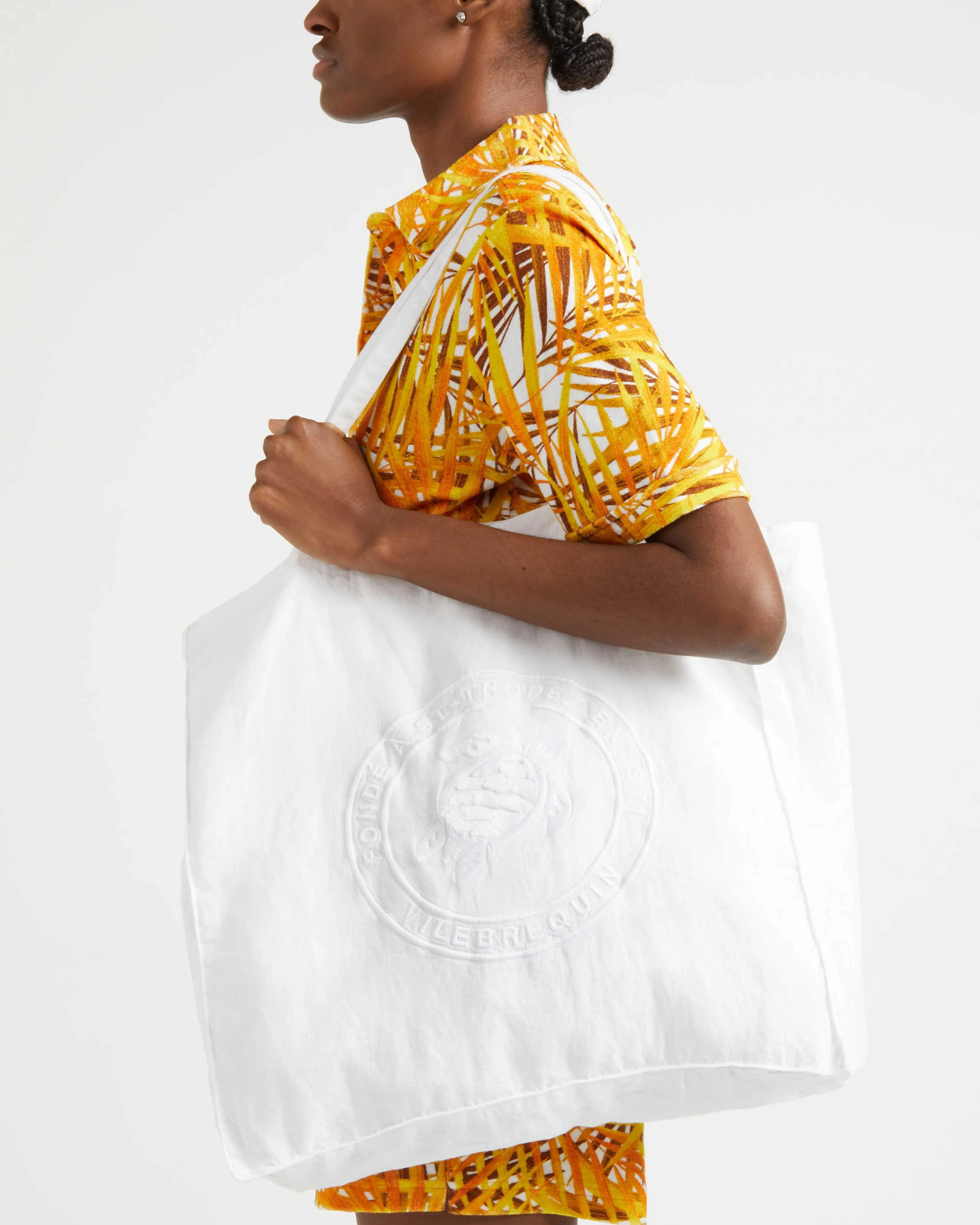 Vilebrequin - Turtle Unisex-leinentragetasche - Strandtasche - Babel - Weiss - Größe OSFA – Bild 2