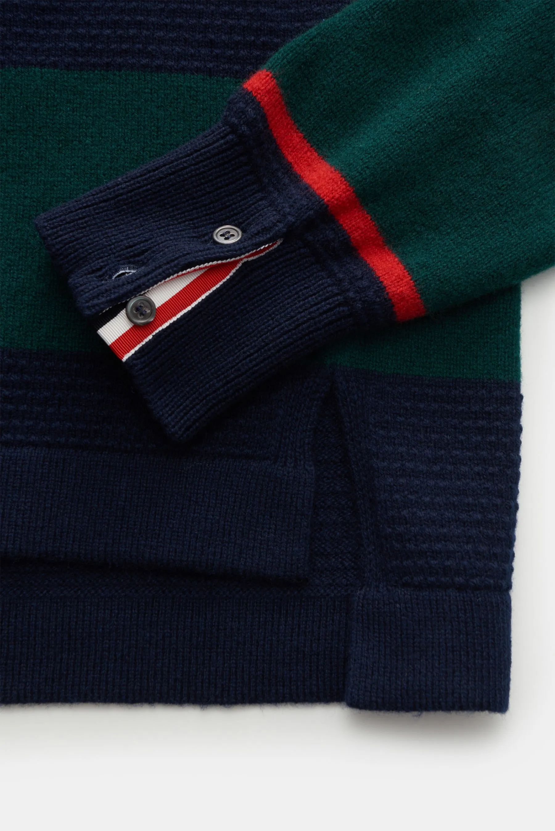 Thom Browne - Herren - Rundhalspullover grün/blau gestreift – Bild 3