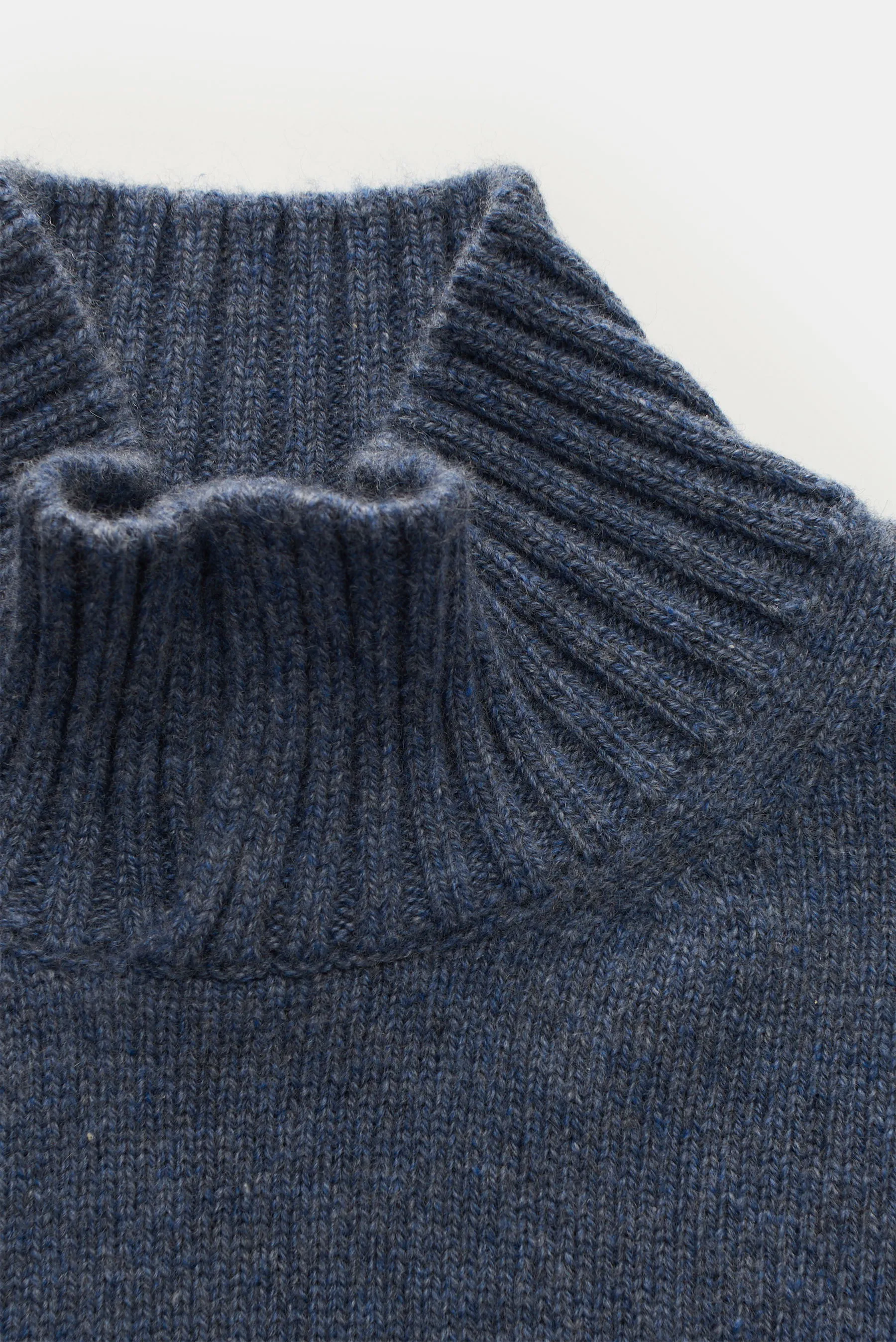 Maurizio Baldassari - Herren - Cashmere Pullover 'Open Turtle Neck' rauchblau meliert – Bild 2