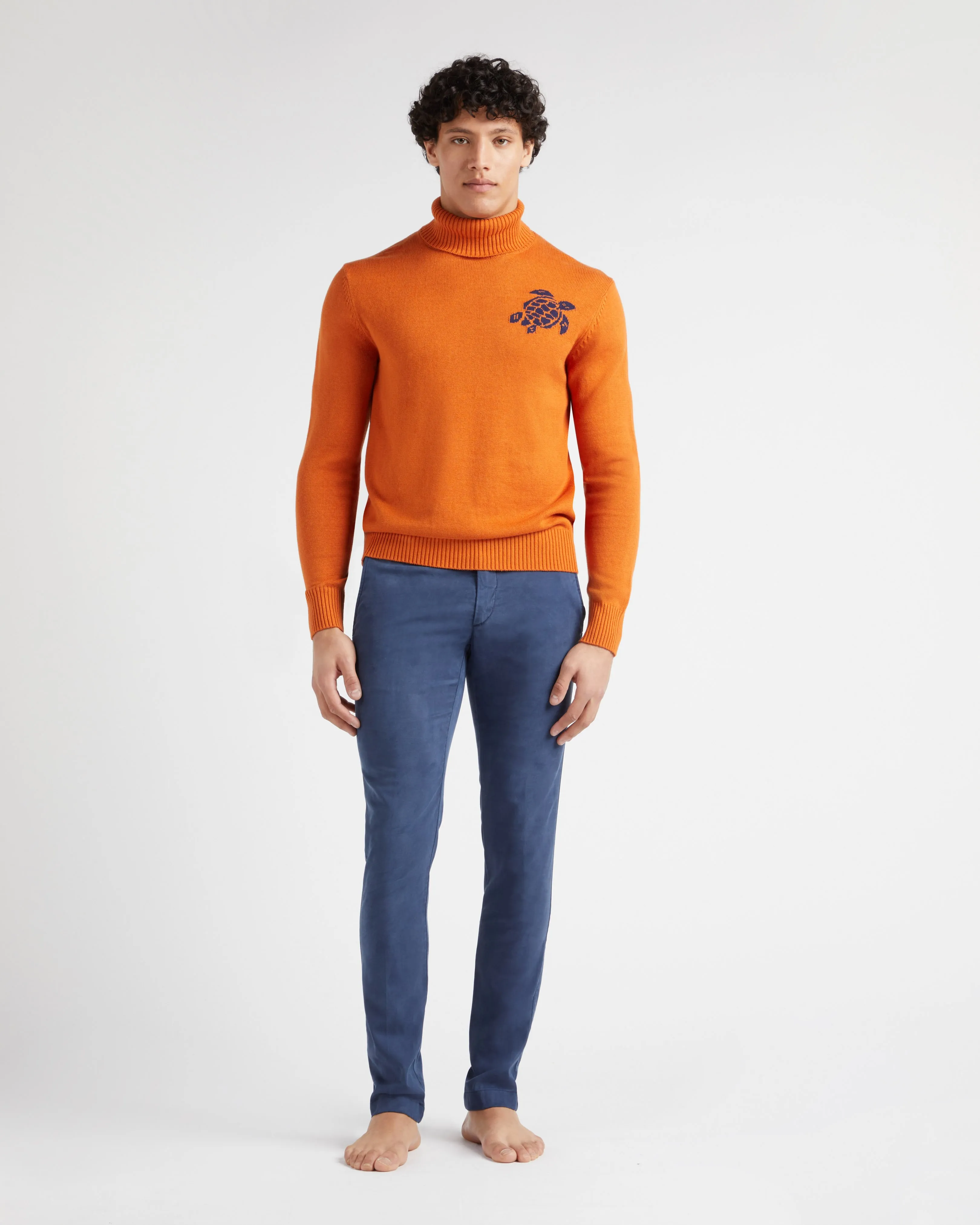 Vilebrequin - Turtle Rollkragenpullover Aus Baumwolle Und Kaschmir Für Herren - Pullover - Flegere - Marone - Größe XXXL – Bild 3