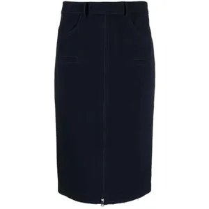 N°21 - Figure-Hugging Midi Skirt With Front Zipper - Größe 40 - blue N°21 - Figure-Hugging Midi Skirt With Front Zipper - Größe 40 - blue