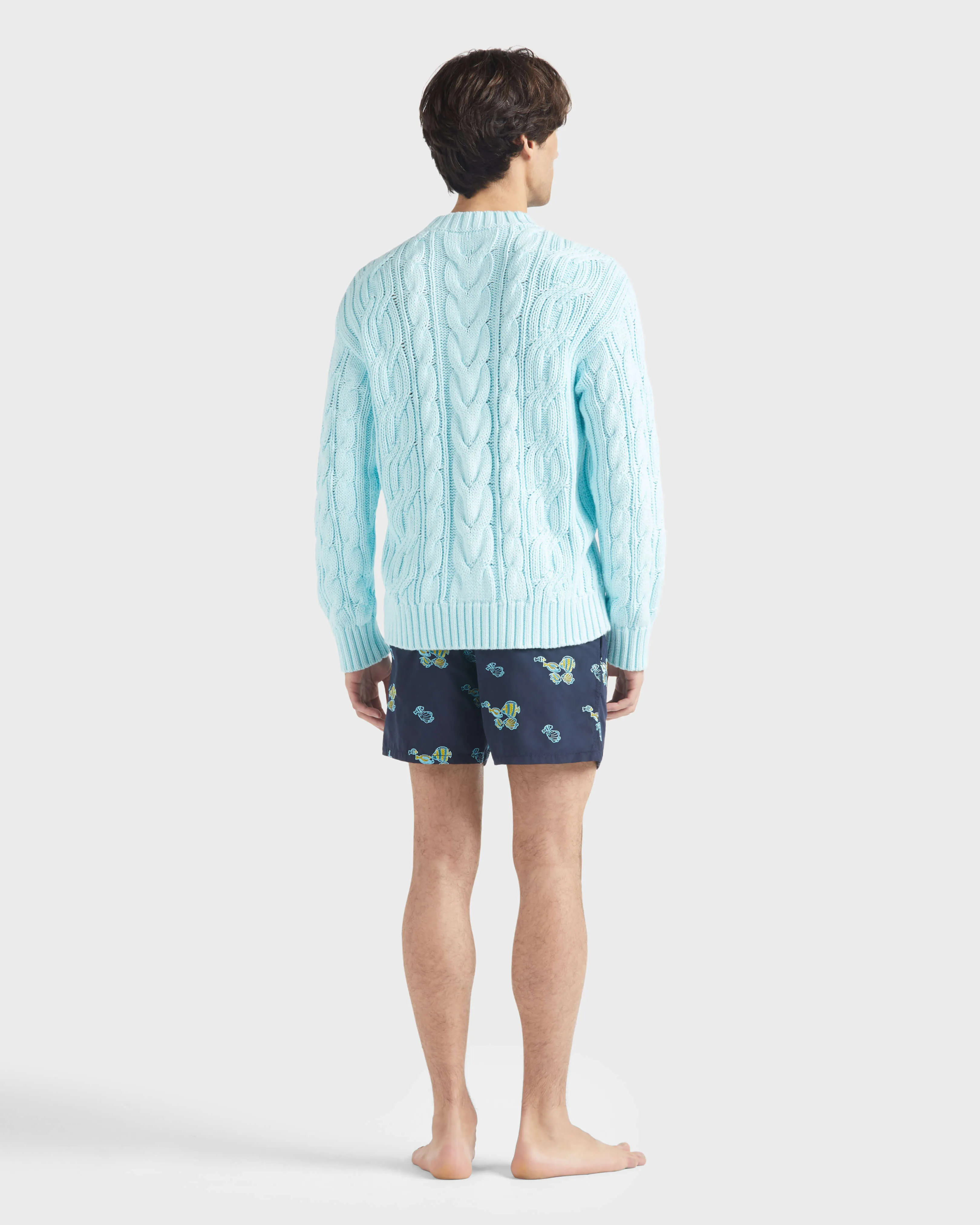 Vilebrequin - Herren Zopfmuster-baumwollpullover - Pullover - Philippe - Blau - Größe XL – Bild 4