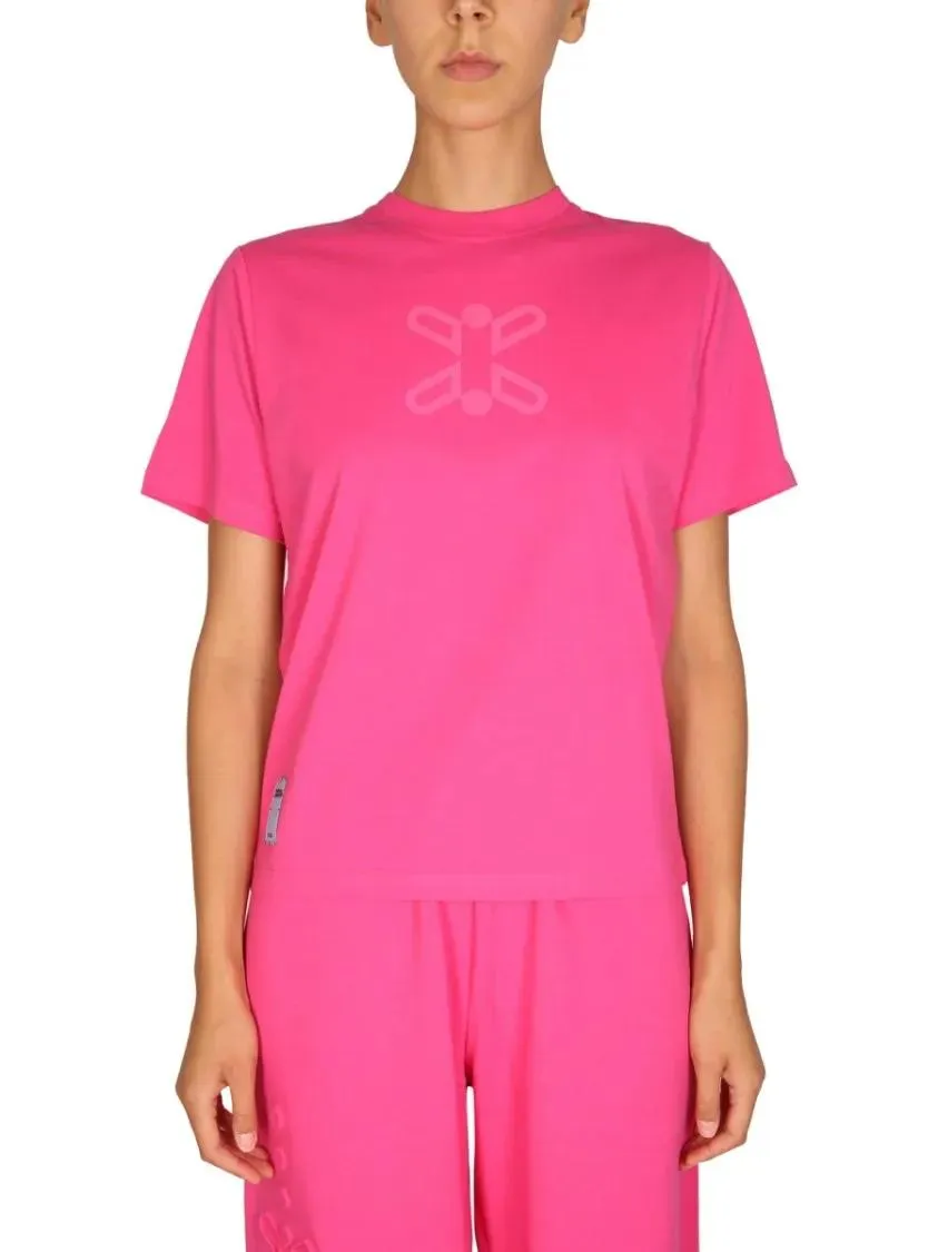 McQ - Subtle Logo T-Shirt With Round Neckline - Größe M - pink McQ - Subtle Logo T-Shirt With Round Neckline - Größe M - pink