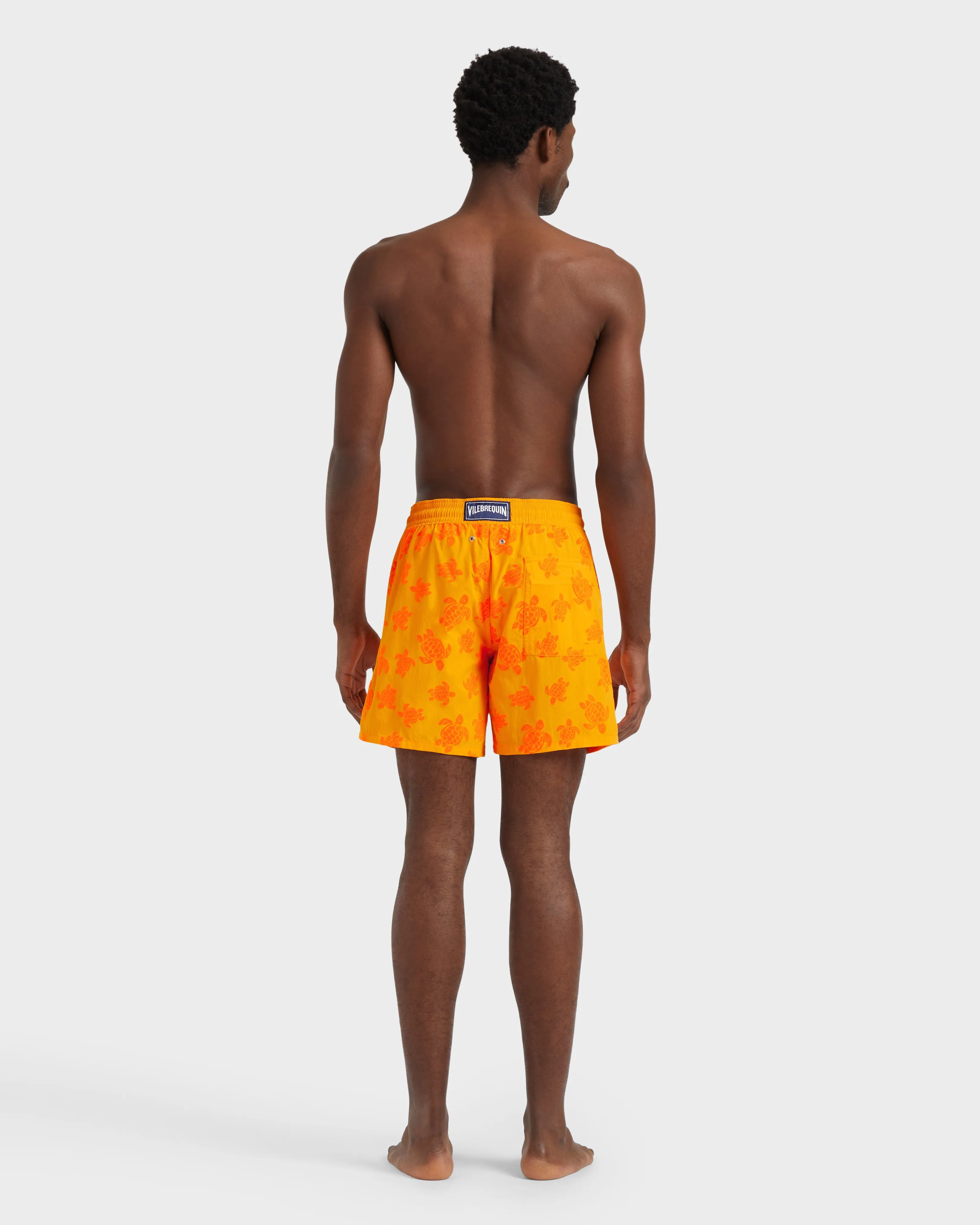 Vilebrequin - Beflockte Ronde Des Tortues Badeshorts Für Herren - Bademode - Moorea - Orange - Größe XL – Bild 4