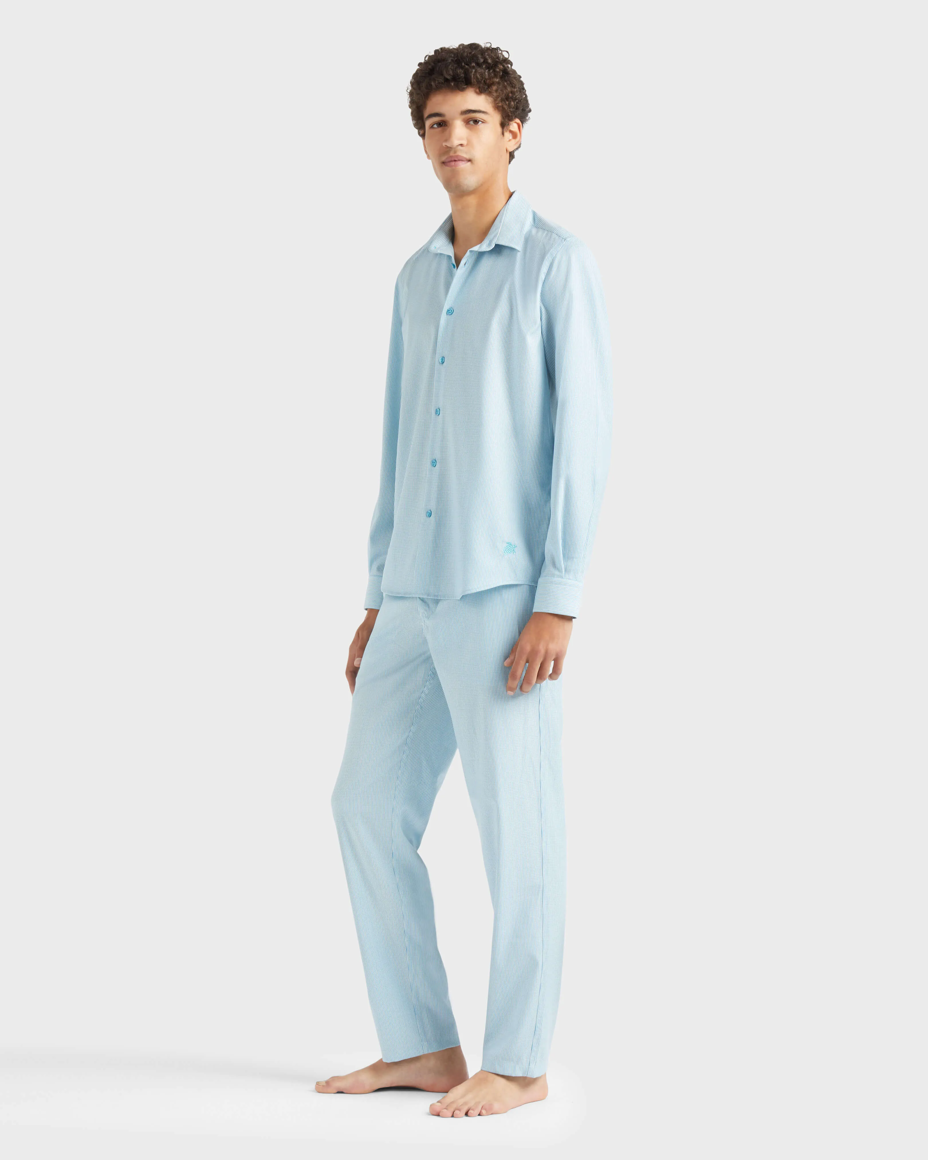 Vilebrequin - Figurbetontes Micro Rayures Wollhemd Für Herren - Hemd - Cool - Blau - Größe L – Bild 3