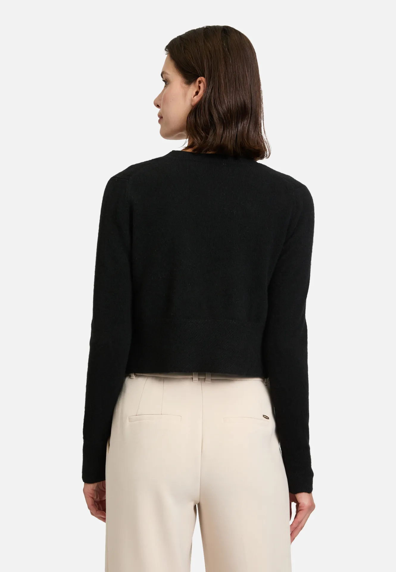Kaschmir-Strickjacke mit Rippbündchen Kaschmir-Strickjacke mit Rippbündchen