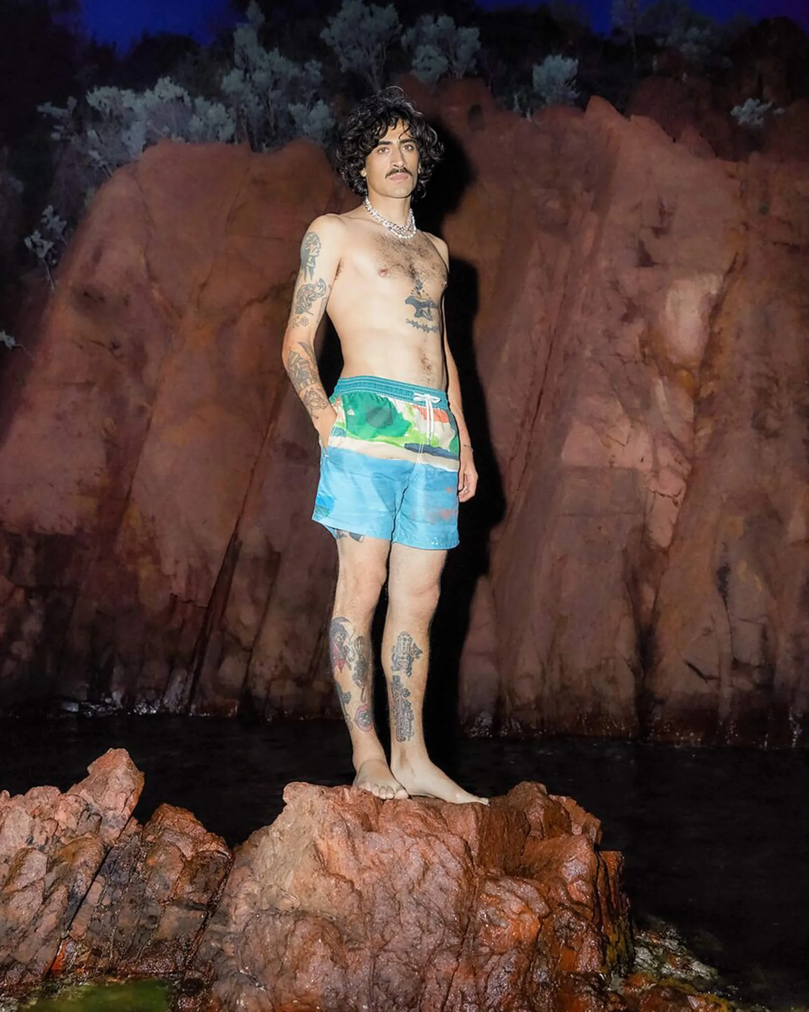 Vilebrequin - 360 Landscape Badeshorts Für Herren – Vilebrequin X Highsnobiety - Bademode - Moorea - Blau - Größe M – Bild 3