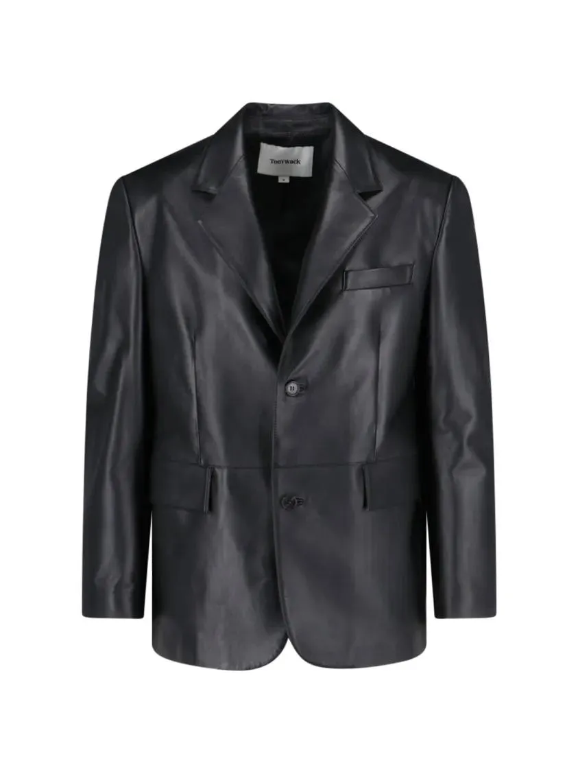 Tony Wack - Leather Single-Breasted Jacket – Black - Größe S - schwarz Tony Wack - Leather Single-Breasted Jacket – Black - Größe S - schwarz