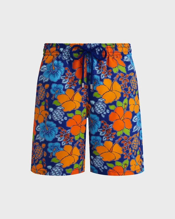 Vilebrequin - Lange Badeshorts Mit Ronde Des Tortues-logo Für Herren - Bademode - Okoa - Blau - Größe L Vilebrequin - Lange Badeshorts Mit Ronde Des Tortues-logo Für Herren - Bademode - Okoa - Blau - Größe L