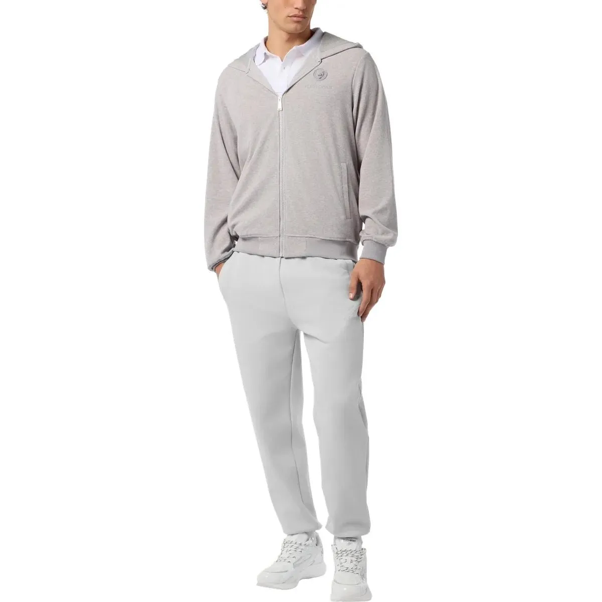 Plein Sport - Kapuzen-Sweatjacket - Größe 5XL - grau – Bild 2