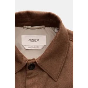 Agnona - Herren - Cashmere Flanell-Overshirt hellbraun