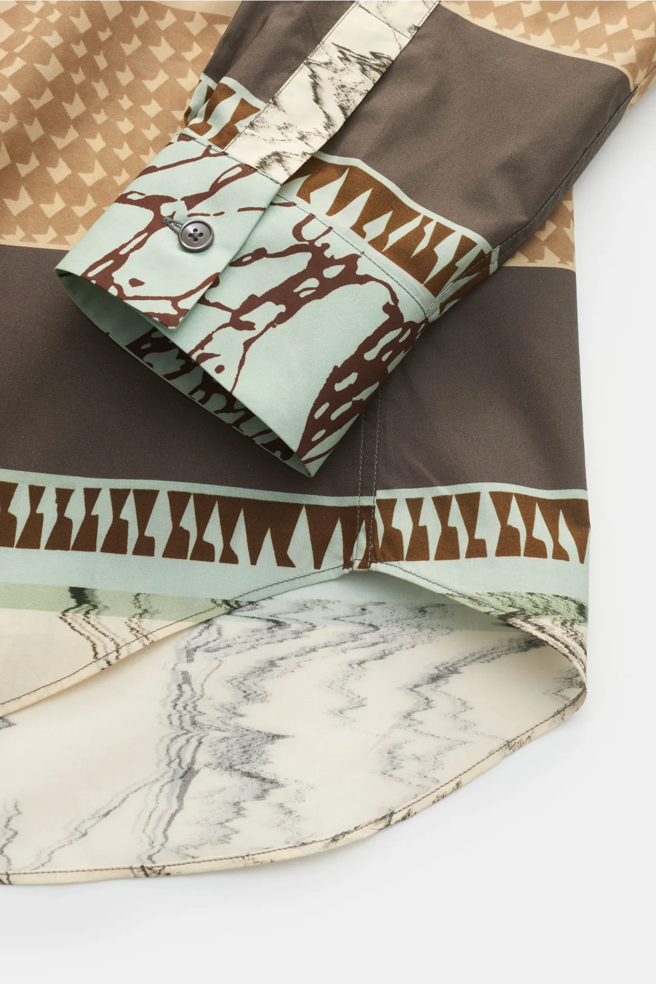 Paul Smith - Herren - Casual Hemd Kent-Kragen dunkelbraun/mintgrün/hellbraun gemustert – Bild 3