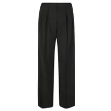 Forte Forte - High-Waisted Tailored Trousers In Wool And Viscose - Größe 2 - schwarz Forte Forte - High-Waisted Tailored Trousers In Wool And Viscose - Größe 2 - schwarz