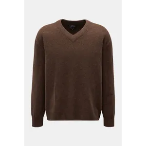 A.P.C. - Herren - V-Neck Pullover %27Pull Dany%27 braun meliert A.P.C. - Herren - V-Neck Pullover %27Pull Dany%27 braun meliert