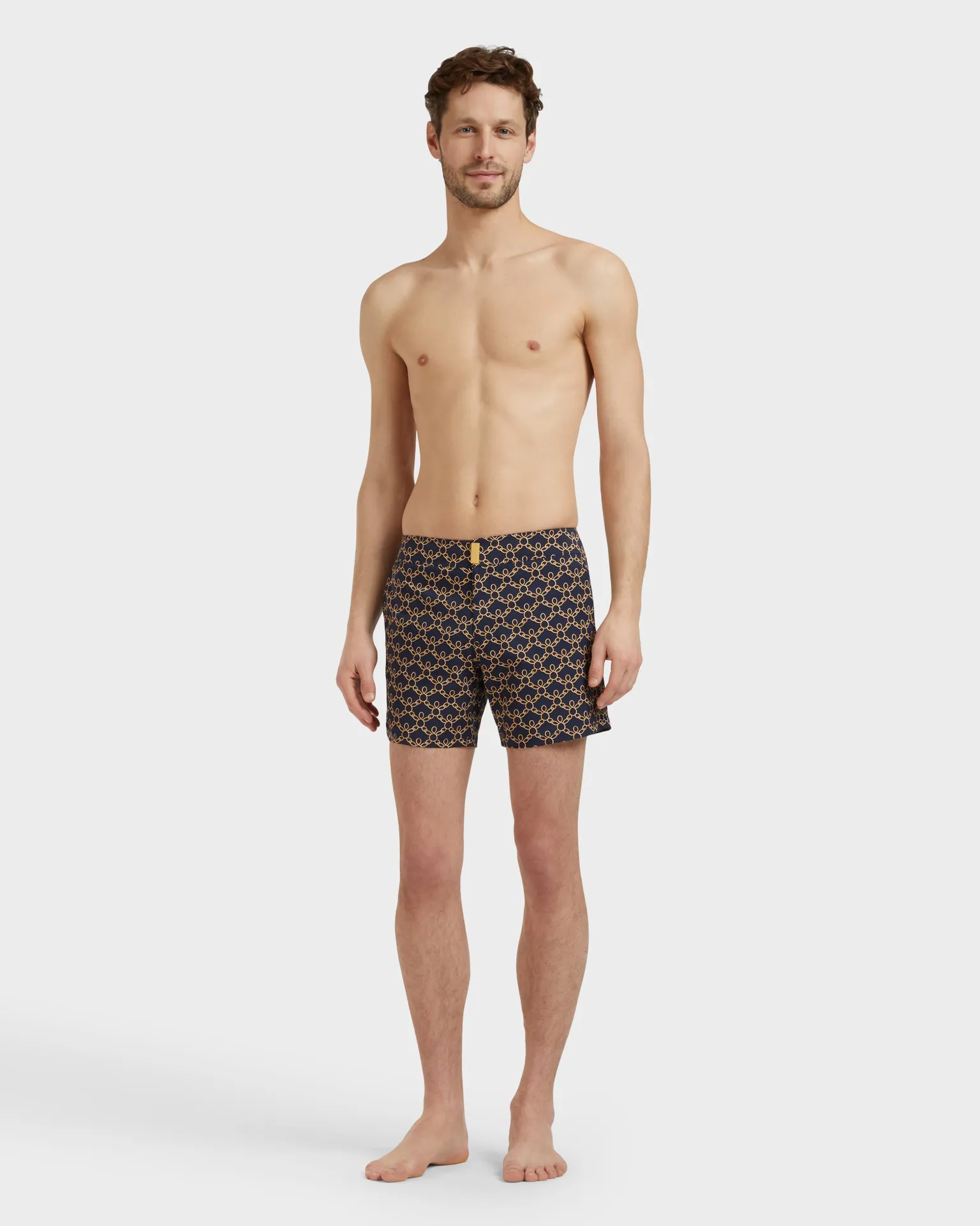 Vilebrequin - Kurze Turtles Chain Stretch-badeshorts Mit Flachem Bund Für Herren - Bademode - Menise - Blau - Größe XXXL – Bild 3