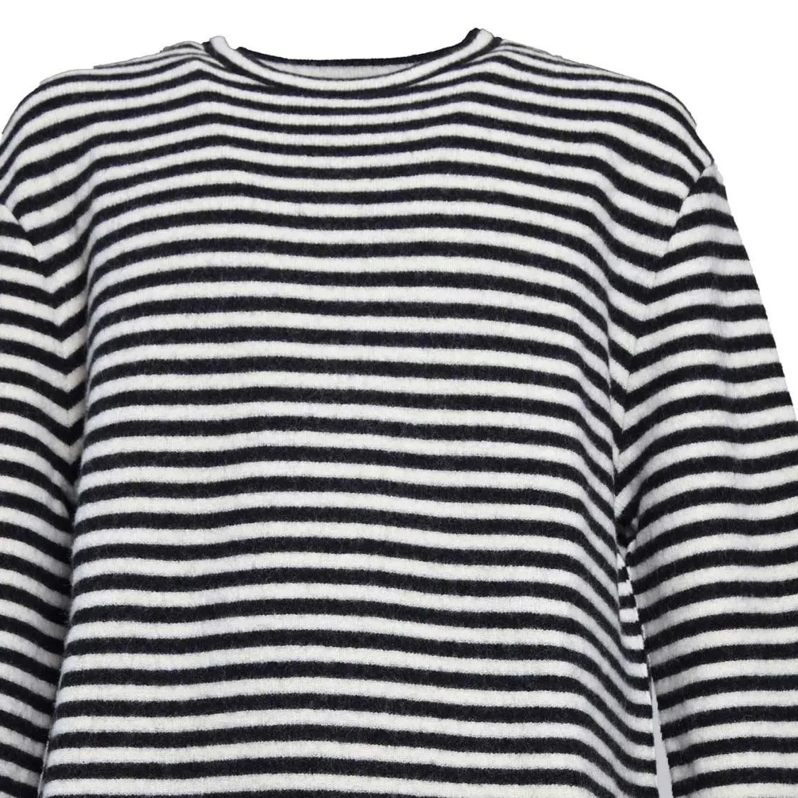 Jil Sander - White And Black Striped Wool Crewneck Sweater - Größe L - grau – Bild 2