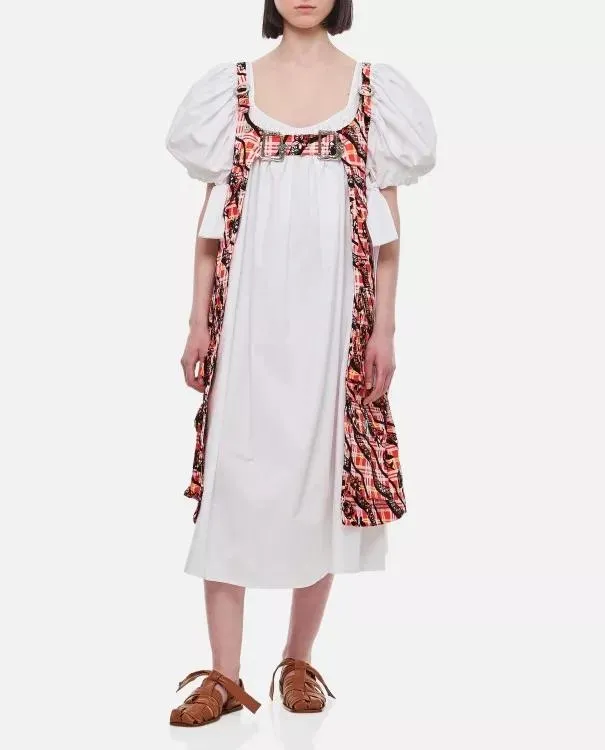 Chopova Lowena - Atomic Cotton Taffeta Midi Dress - Größe M - white – Bild 3