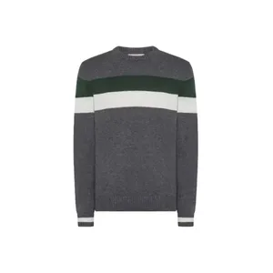 SUN68 - Striped Knit Sweater With Wool And Cashmere Blend - Größe S - grau SUN68 - Striped Knit Sweater With Wool And Cashmere Blend - Größe S - grau
