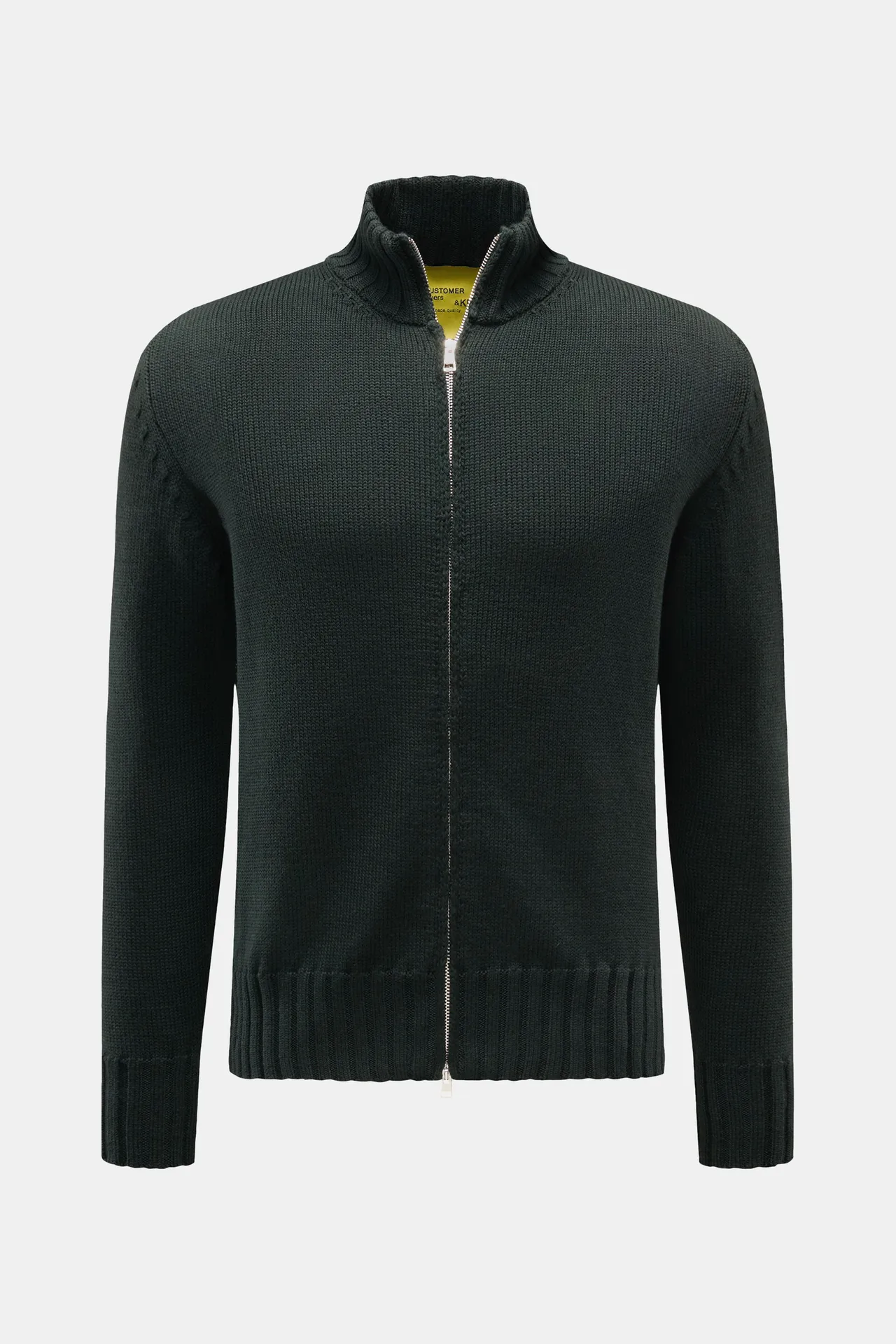 B.F. Knitwear - Herren - Merino Strickjacke dunkelgrün B.F. Knitwear - Herren - Merino Strickjacke dunkelgrün