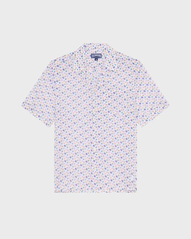 Vilebrequin - Micro Ronde Des Tortues Bowling-hemd Aus Bio-baumwolle Für Herren - Hemd - Charli - Weiss - Größe XXXL Vilebrequin - Micro Ronde Des Tortues Bowling-hemd Aus Bio-baumwolle Für Herren - Hemd - Charli - Weiss - Größe XXXL