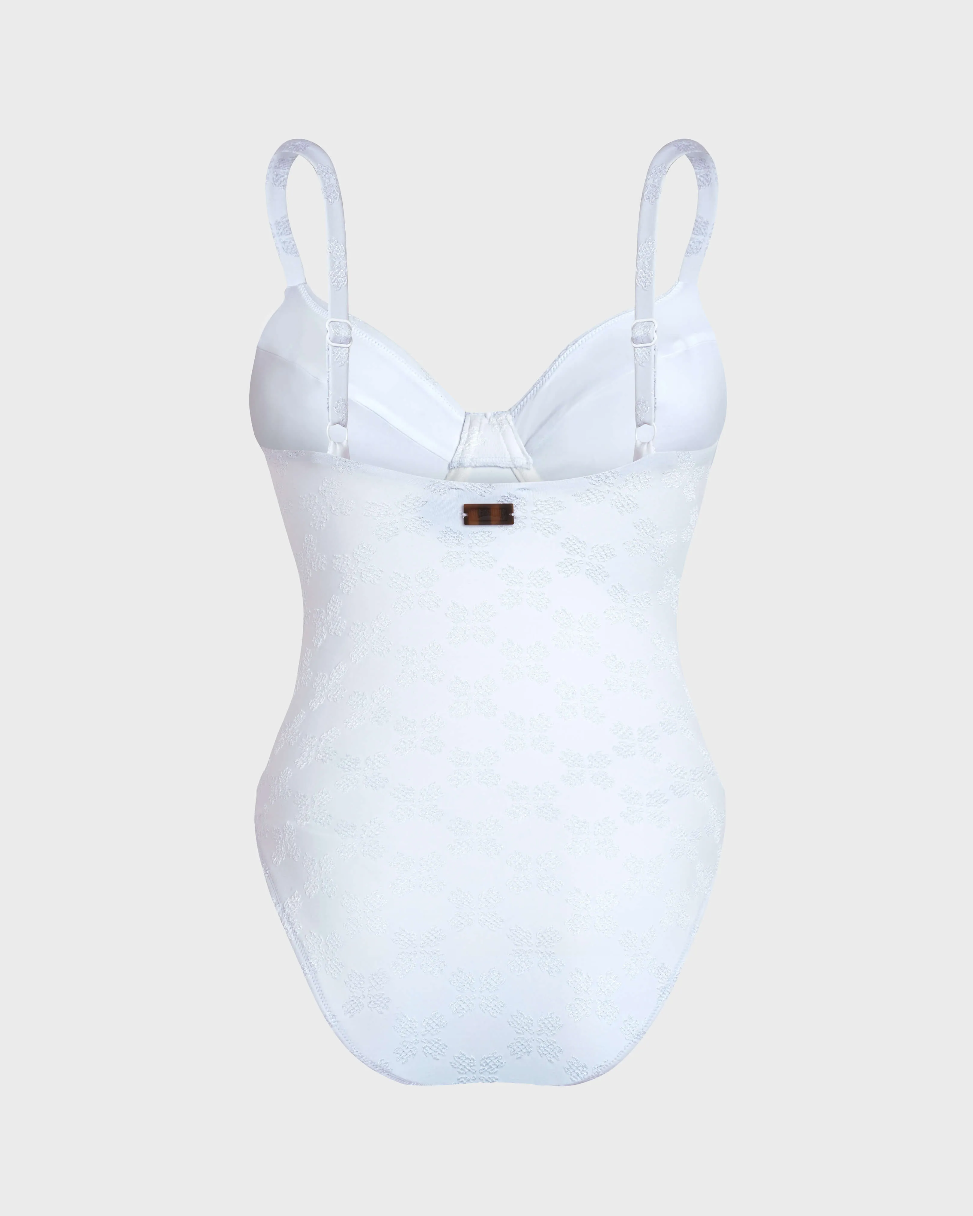 Vilebrequin - Turtle Monogram Badeanzug Aus Jacquard Mit Bügeln Für Damen - Bademode - Leonita - Weiss - Größe L – Bild 2