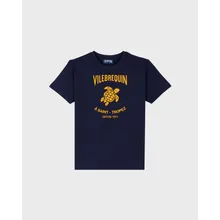 Vilebrequin - T-shirt Aus Baumwolle Mit Logoprägung Für Herren - T-shirt - Portisol - Blau - Größe L Vilebrequin - T-shirt Aus Baumwolle Mit Logoprägung Für Herren - T-shirt - Portisol - Blau - Größe L