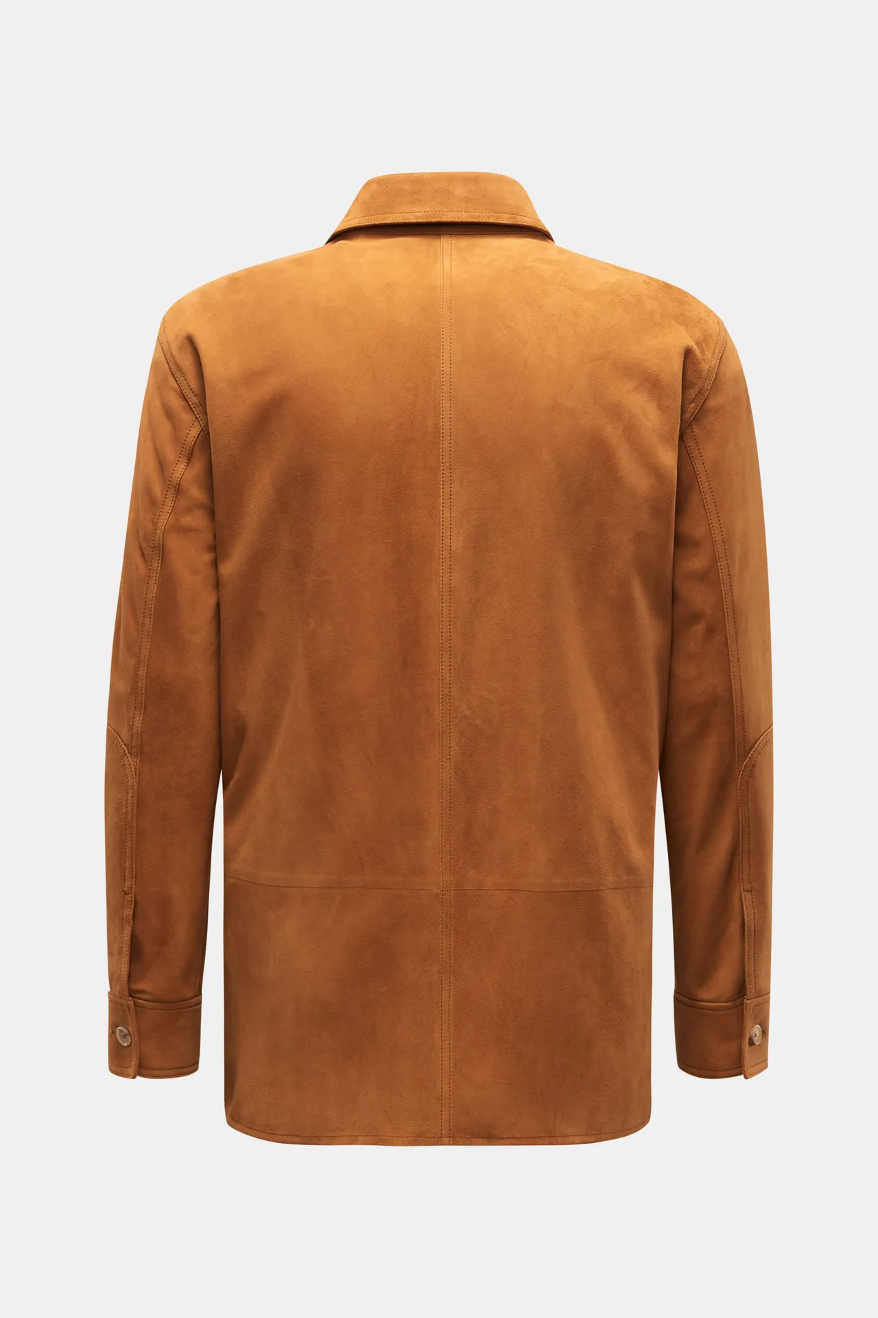 Gabriela Hearst - Herren - Veloursleder-Overshirt 'Lucas' hellbraun – Bild 2