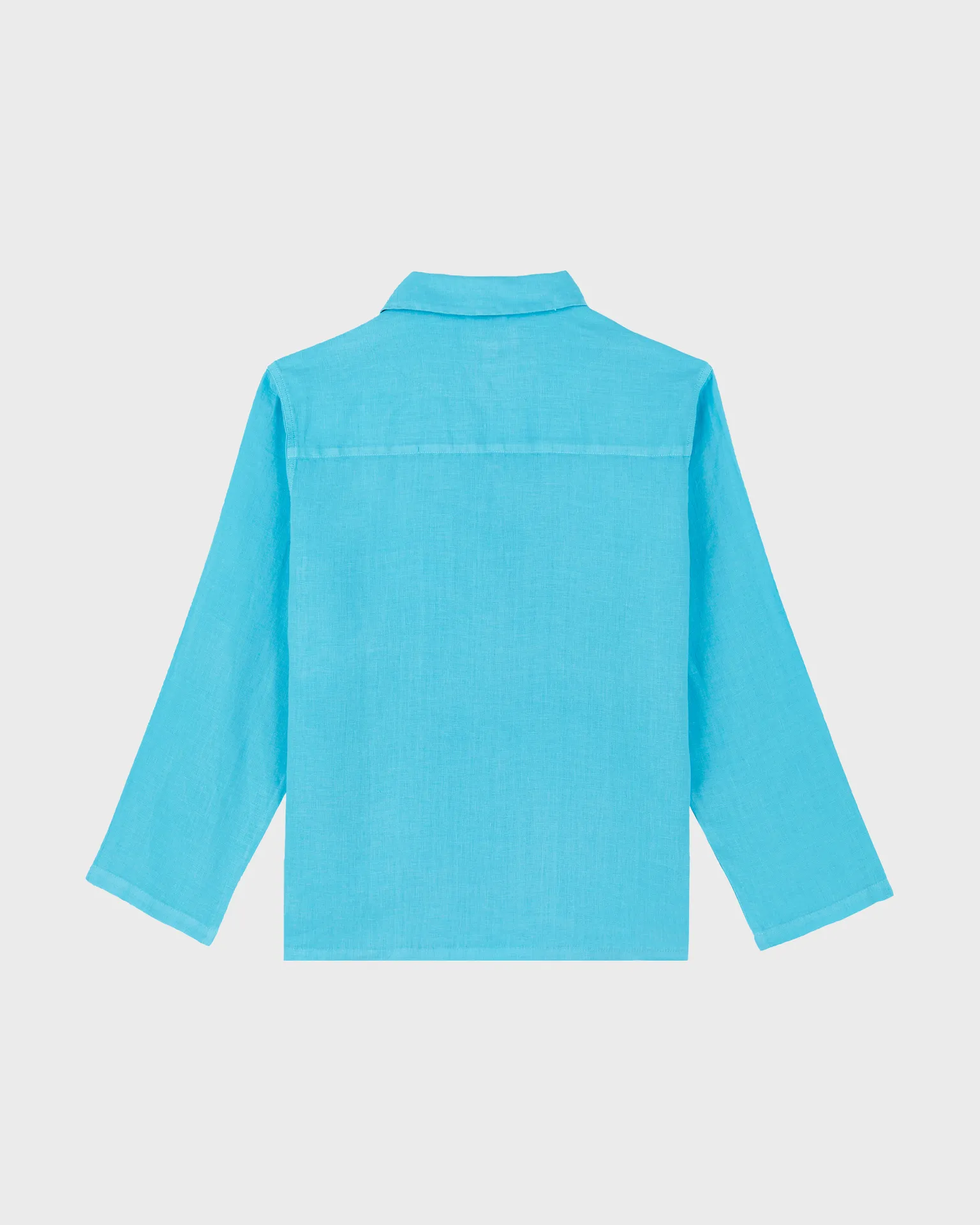 Vilebrequin - Solid Overshirt Aus Leinen Mit Mineralfarbstoff Für Herren - Hemd - Comores - Blau - Größe XXXL – Bild 2