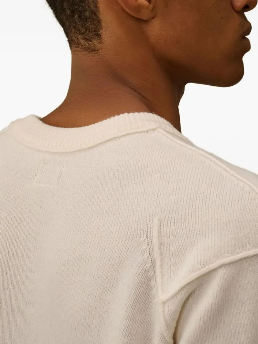 CP Company - Crew Neck Sweater With Sleeve Patch - Größe M - beige – Bild 4