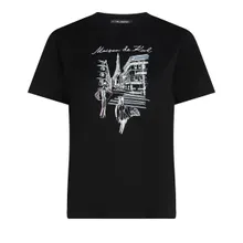 Karl Lagerfeld - T-Shirt mit Paris-Skizze - Größe XL - schwarz Karl Lagerfeld - T-Shirt mit Paris-Skizze - Größe XL - schwarz