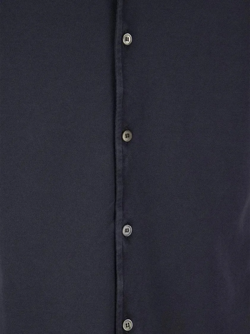 Fedeli - Robert - Cotton Piqué Shirt - Größe 58 - schwarz – Bild 2