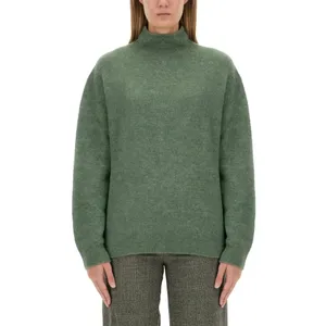 Alysi - Relaxed-Fit Turtleneck Sweater With Dropped Should - Größe L - grün Alysi - Relaxed-Fit Turtleneck Sweater With Dropped Should - Größe L - grün