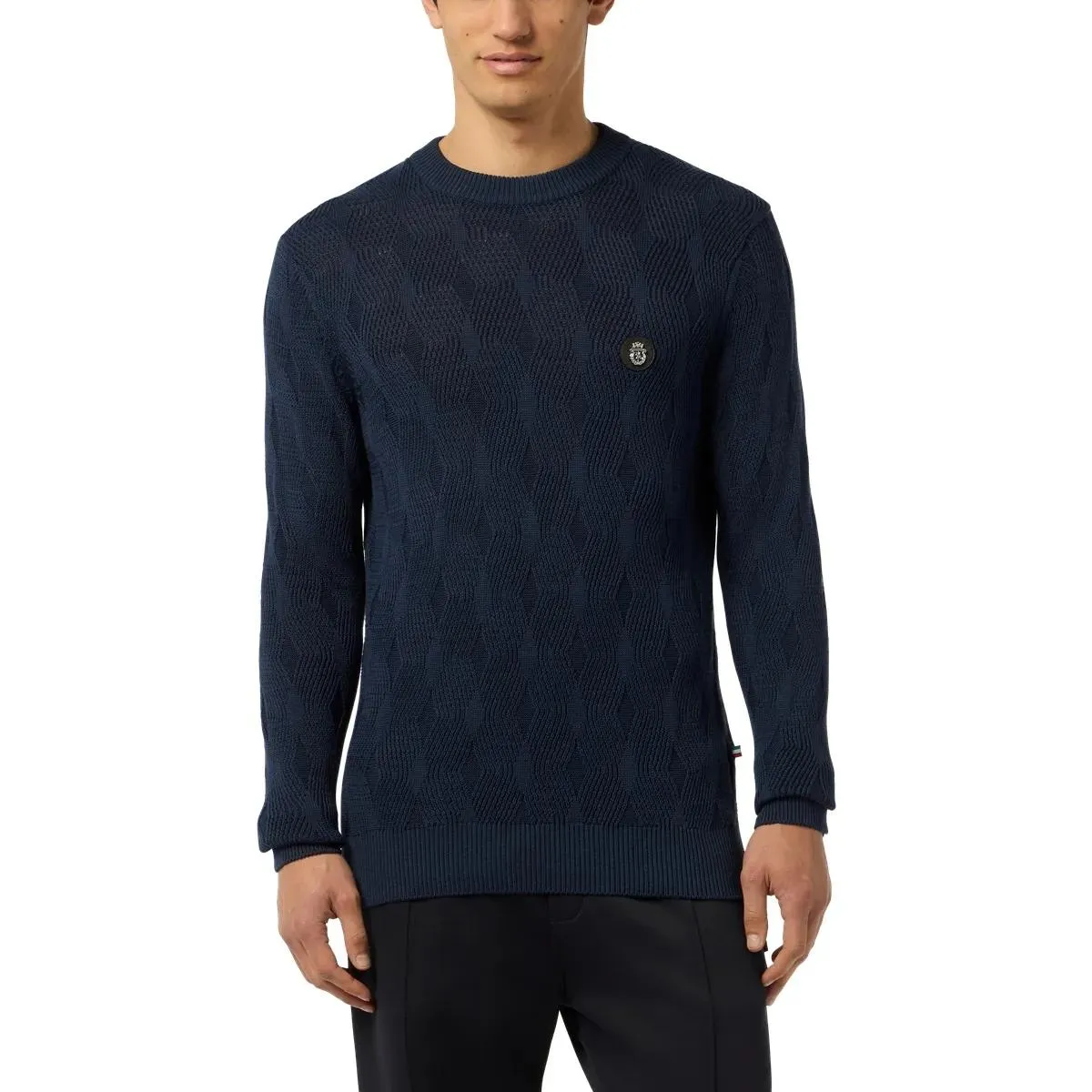 BILLIONAIRE - Wool Silk Roundneck Pullover Braids - Größe 3XL - schwarz – Bild 3