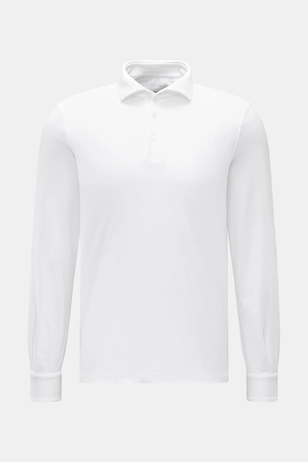 Fedeli - Herren - Jersey Longsleeve-Poloshirt %27Zero%27 weiß Fedeli - Herren - Jersey Longsleeve-Poloshirt %27Zero%27 weiß