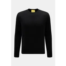 B.F. Knitwear - Herren - Merino Rundhalspullover schwarz B.F. Knitwear - Herren - Merino Rundhalspullover schwarz