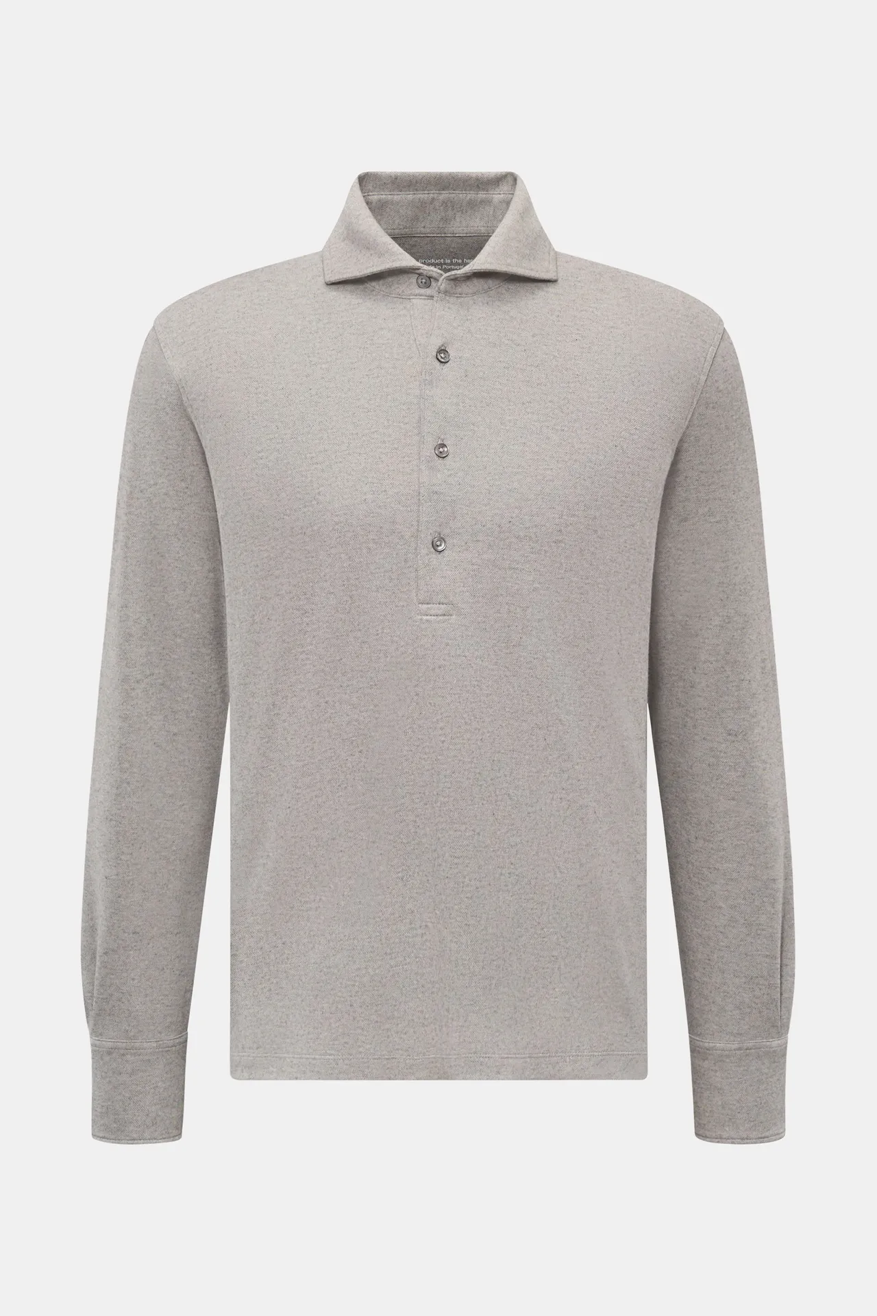 The Product is the Hero - Herren - Longsleeve-Poloshirt grau meliert The Product is the Hero - Herren - Longsleeve-Poloshirt grau meliert