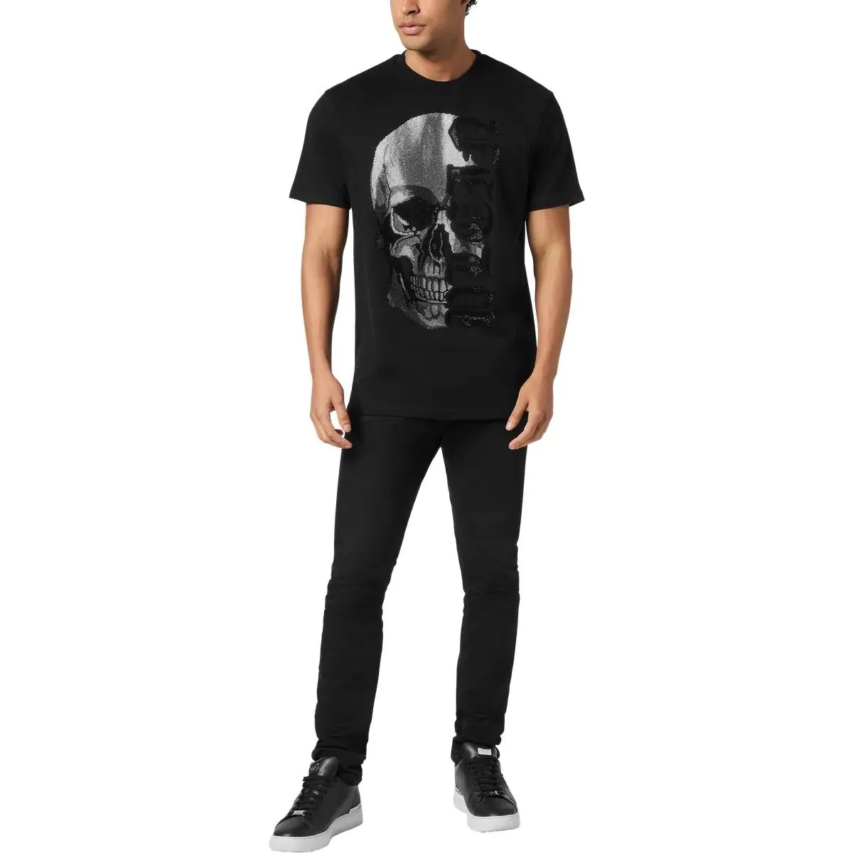 Philipp Plein - T-Shirt Rundhalsausschnitt Ss Gothic Plein Verzier - Größe M - schwarz – Bild 2