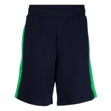 Moschino - Sporty Blue Shorts With Green Side Panels - Größe 46 - blau Moschino - Sporty Blue Shorts With Green Side Panels - Größe 46 - blau